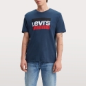 T-Shirt Levi's Logo Bandes - Bleu